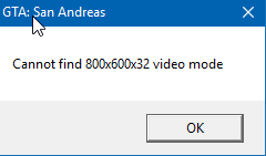 Cannot find 1536x864x32 video mode — как исправить ошибку?