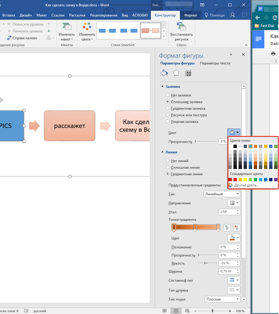Как создать блок-схему в документе microsoft word