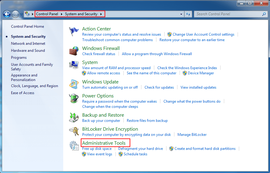 File c windows. Administrative Tools Windows 7 где находится. File System Windows. Checking file System on Windows 7.