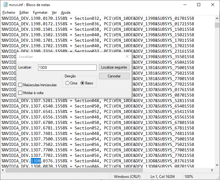 Pci ven 10de dev 1d01 rev a1