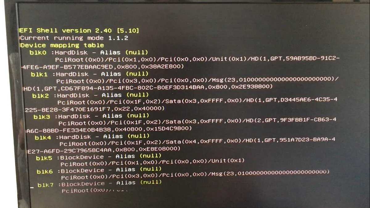 Для чего в настройках BIOS нужен пункт Launch efi shell from filesystem device