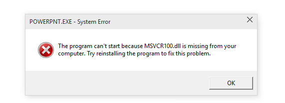 Msvcr100 dll скачать для windows 10 x64