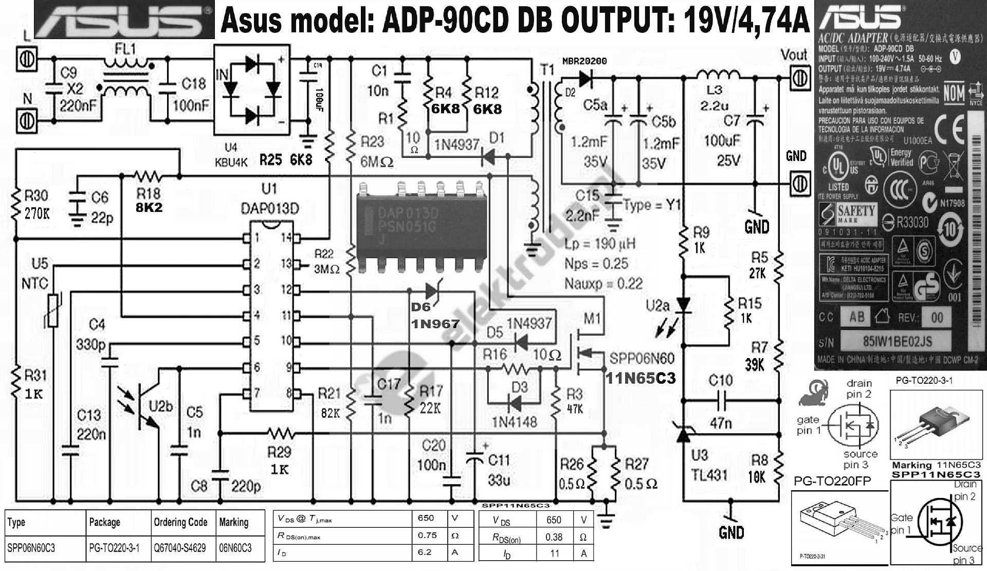 Asus x550ze схема