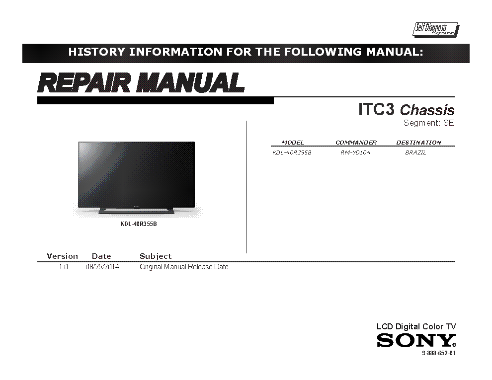 Sony kdl-32v4000, kdl-40v4000, kdl-46v4000 service manual - free download