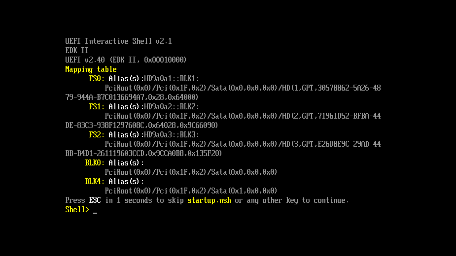 Что такое uefi built in efi shell?