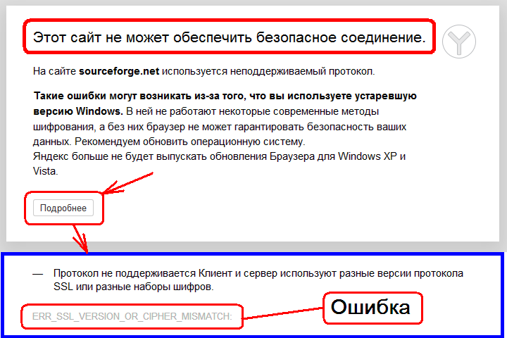 Решение ошибки Этот сайт не может обеспечить безопасное соединение, которая появляется в разных браузерах при попытке открыть сайт