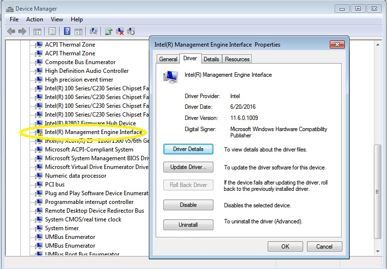 Intel r management engine interface 10