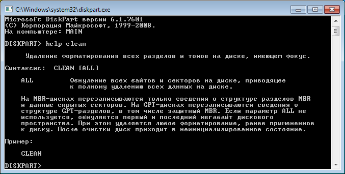 Форматирование жесткого диска