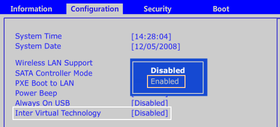 Virtualization technology в биосе что это. Как включить виртуализацию в биосе HP.